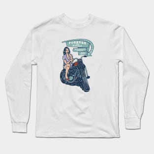 girl and motorcycle Long Sleeve T-Shirt